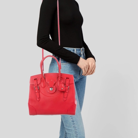 Ralph Lauren Ricky Red Leather Tote - Picture 3 of 13